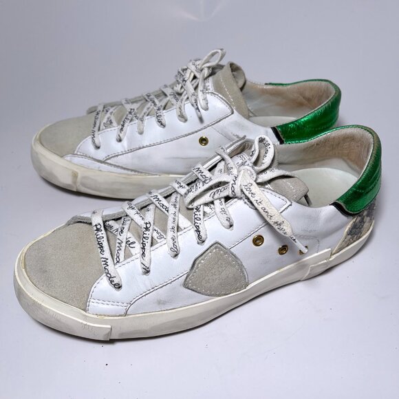 Philippe Model Distressed Leather Sneakers - Picture 4 of 16
